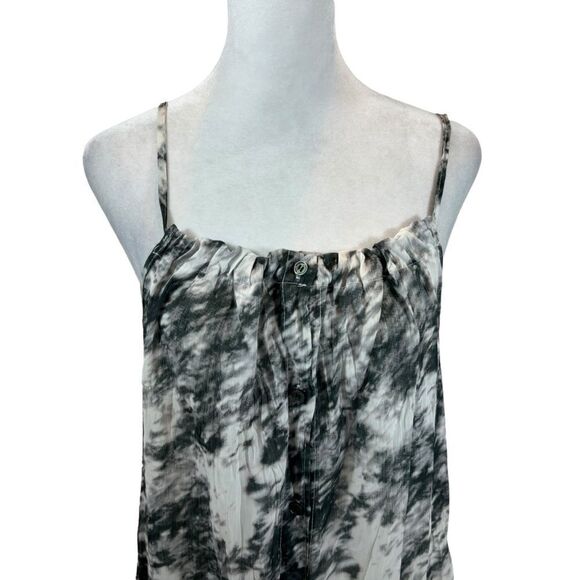 Ladies The Open Brand Black and White Tie Dye Long Button Front Swim Cover Up - Picture 6 of 13